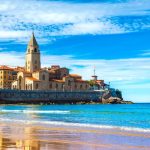 Gijon Coastal City In Asturias, Spain